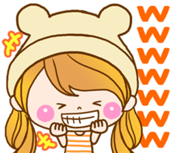 The pretty healing girl with bear hat. sticker #8273530