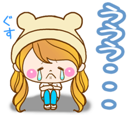 The pretty healing girl with bear hat. sticker #8273532