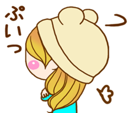 The pretty healing girl with bear hat. sticker #8273533