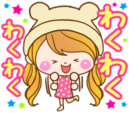 The pretty healing girl with bear hat. sticker #8273534