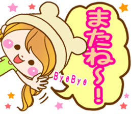 The pretty healing girl with bear hat. sticker #8273538