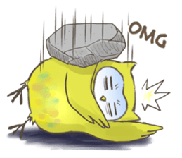 Owl and  little kitten sticker #8274090