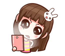 Cute girl with Big eye (EN) sticker #8279267