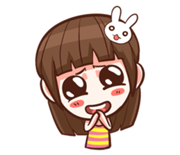 Cute girl with Big eye (EN) sticker #8279290