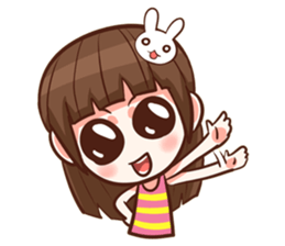 Cute girl with Big eye (EN) sticker #8279295