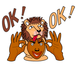 Rony2 who put on a whole wear of a lion. sticker #8280023