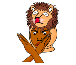 Rony2 who put on a whole wear of a lion. sticker #8280031