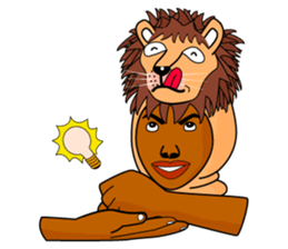 Rony2 who put on a whole wear of a lion. sticker #8280032