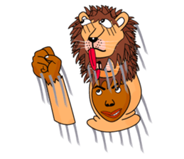 Rony2 who put on a whole wear of a lion. sticker #8280049