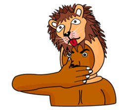 Rony2 who put on a whole wear of a lion. sticker #8280051