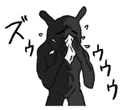 Black annoying rabbit. sticker #8284935