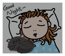 Miss AB Chiao & 3 cats. sticker #8285044