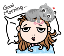 Miss AB Chiao & 3 cats. sticker #8285045