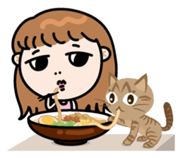 Miss AB Chiao & 3 cats. sticker #8285046