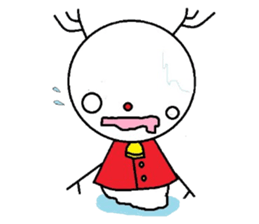 The reindeer which is a snowman sticker #8287521