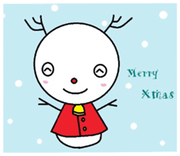 The reindeer which is a snowman sticker #8287527