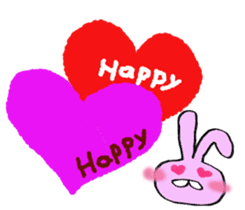 Pink rabbit<TOY> English version sticker #8289116