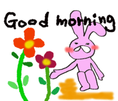 Pink rabbit<TOY> English version sticker #8289118