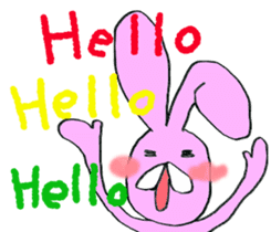 Pink rabbit<TOY> English version sticker #8289120