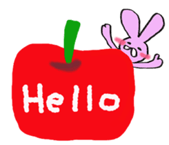 Pink rabbit<TOY> English version sticker #8289121