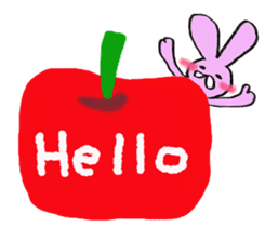 Pink rabbit<TOY> English version sticker #8289121