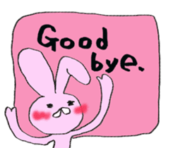 Pink rabbit<TOY> English version sticker #8289123