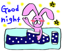 Pink rabbit<TOY> English version sticker #8289124