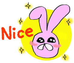 Pink rabbit<TOY> English version sticker #8289127