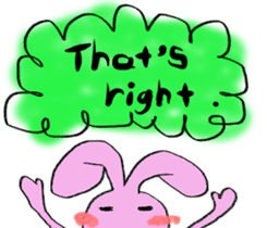 Pink rabbit<TOY> English version sticker #8289128