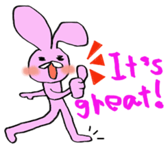 Pink rabbit<TOY> English version sticker #8289129