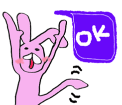 Pink rabbit<TOY> English version sticker #8289130