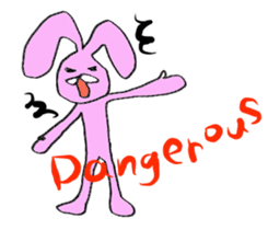 Pink rabbit<TOY> English version sticker #8289131