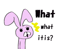 Pink rabbit<TOY> English version sticker #8289132