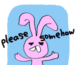Pink rabbit<TOY> English version sticker #8289133