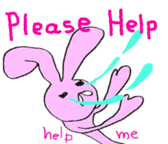 Pink rabbit<TOY> English version sticker #8289134
