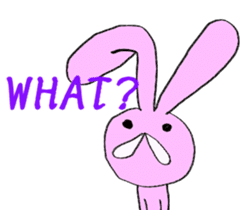 Pink rabbit<TOY> English version sticker #8289135
