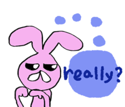 Pink rabbit<TOY> English version sticker #8289137