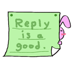 Pink rabbit<TOY> English version sticker #8289140