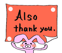 Pink rabbit<TOY> English version sticker #8289143