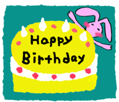 Pink rabbit<TOY> English version sticker #8289150