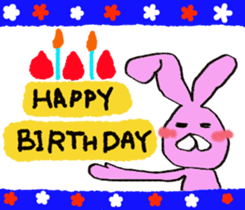 Pink rabbit<TOY> English version sticker #8289151