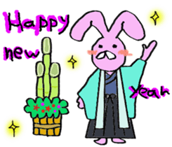 Pink rabbit<TOY> English version sticker #8289152