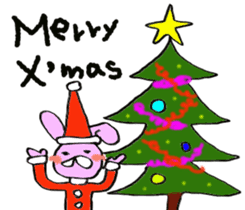 Pink rabbit<TOY> English version sticker #8289155