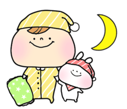 baby and rabbit sticker #8291643