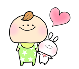 baby and rabbit sticker #8291656
