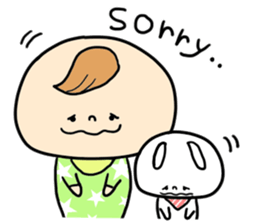 baby and rabbit sticker #8291659