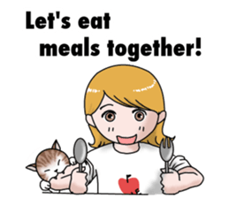 I want to be with cats any time. English sticker #8293448