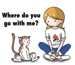 I want to be with cats any time. English sticker #8293464