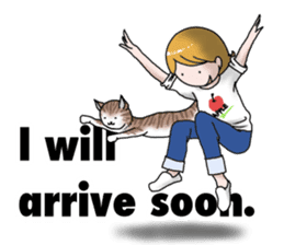 I want to be with cats any time. English sticker #8293467