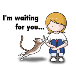 I want to be with cats any time. English sticker #8293474
